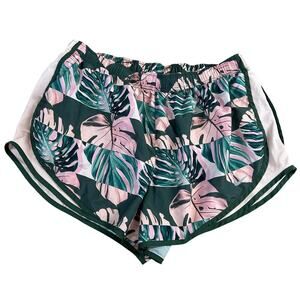 Nike Womens Floral Print Running Shorts Size 1X Built in Brief Lined Drawstring